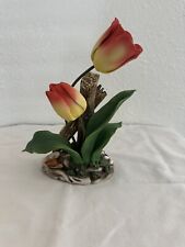 Vintage Porcelain Tulip Flowers Figurine10” picture