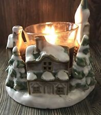 tii Collections Ceramic Winter Town Candle Holder Holiday Christmas Home Décor picture