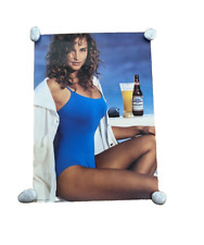 1990 Anheuser Busch Sexy Lady Blue Swimsuit Budweiser Original Poster 20