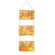 Fall Harvest Wall Hanging Vintage Pumpkins Mouse Butterfly Bird Charming 22