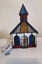 Tiffany  Style  Stained Glass Church Accent Night Light Table Lamp picture