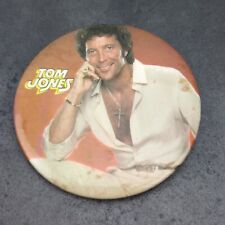 Vintage Tom Jones Las Vegas Open White Shirt Large Pin Back Button Retro 70s #H3 picture