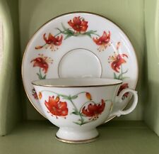 Orange Tiger Lily Franklin Porcelain Teacup and Saucer picture