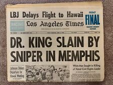 April 5, 1968 - LA Times Newspaper-DR. KING SLAIN BY SNIPER IN MEMPHIS - MLK Jr. picture