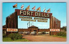 Wisconsin Dells WI-Wisconsin, Entrance to Fort Dells, Antique Vintage Postcard picture