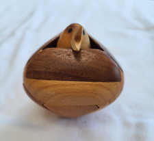 Carved Wooden Nest with Baby Bird picture