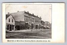 Franklin Grove IL-Illinois, West Side Elm Street Looking North, Vintage Postcard picture