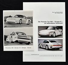 Orig 1984 PORSCHE 959 Group B Design Study Brochure Photos German + English picture