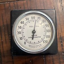 Vintage TEL-TRU Wall Room Desk Small Square  Thermometer Germanow-Simon Co N.Y. picture