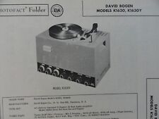 Original Sams Photofact Manual DAVID BOGEN K1630, K1630Y (426) picture