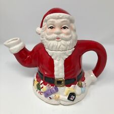 Vintage Heritage Mint Christmas Santa Claus Decorative Ceramic Tea Pot picture