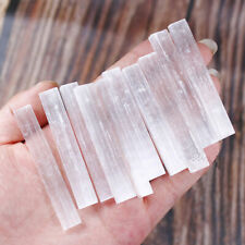 10PC Natural Crystal Chunk & Selenite Stick Bundle Healing Reiki Jwelry-Making picture