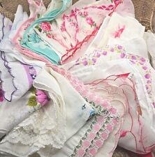 Vintage Lot of 20 Ladies Purse Handkerchiefs Embroidered Kerchiefs Lace Hankies picture