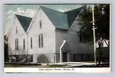 Morris, IL-Illinois, First Baptist Church Antique, Vintage Souvenir Postcard picture