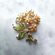 Japanese Gorgeous Bouquet Peridot Coral Brooch 29 Antique Japanese Accessories O picture