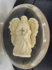 Angel With Cross Pocket Stone Token Worry Protection  picture