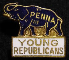 VINTAGE PENNSYLVANIA GOP YOUNG REPUBLICANS SCREWBACK ELEPHANT PIN - Campaign picture