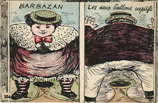 PC HUMOR, BARBAZAN, LES DEUX GALLONS CAPLIFS, Vintage Postcard (b40632) picture