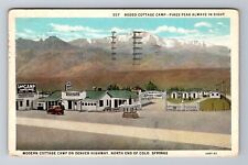 Colorado Springs CO-Colorado, Rodeo Cottage Camp, Vintage c1935 Postcard picture