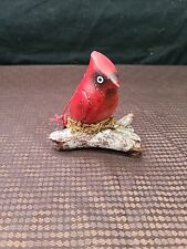 Red Cardinal Bird Christmas Ornament Sitting On Branch picture