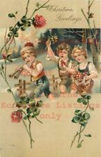 Christmas, PFB No 6120-1, Children Celebrating with Flowers & Flute picture