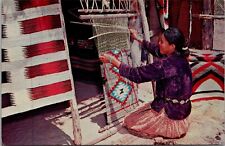 Navajo Rug Maker Native American Postcard picture