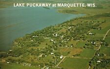 Postcard WI Marquette Wisconsin Lake Puckaway Aerial View Vintage PC J3656 picture