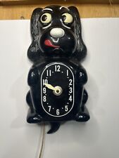 VTG clocker spaniel eyes moving tail wagging dog wall clock tested MCM picture