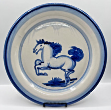 M.A. Hadley Pasta Plate - Blue Horse (Signed) 13