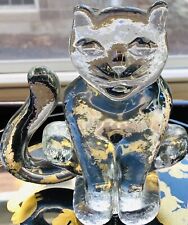 1970's Sweden Cat Paperweight Kosta Boda Bertil Vallien Zoo Series Scandi Glass picture