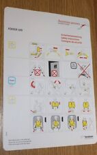 AUSTRIAN AIRLINES (ARROWS) OPBY TYROLEAN AIRWAYS FOKKER100 PASSENGER SAFETY CARD picture