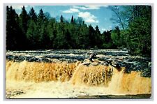 Paradise MI Michigan Tahquamenon River Lower Falls Chrome Postcard Posted 1968 picture