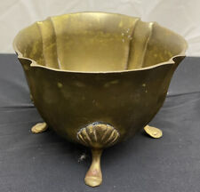 Solid Brass Bowl With 3 Legs Made In India Vintage picture