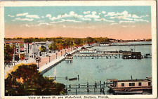 Postcard Beach Street and Waterfront Daytona Florida White Border Unposted picture