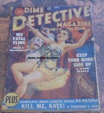 DIME DETECTIVE MAGAZINE AUGUST 1950 KILLER CLOWN COVER PULP MAGAZINE MACDONALD picture