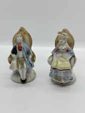Vintage Occupied Japan Ceramic Colonial Man and Woman Seated in Chairs picture