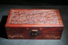 28cm Exquisite natural rosewood hualimu carved dragon loong Jewelry box Storage picture