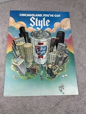 Vintage Old Style Beer Chicago Land poster of City - Man Cave or Bar - EXCELLENT picture