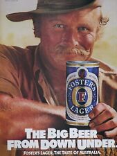 Foster's The Big Beer From Down Under Vintage 1982 Original Print Ad 8.5 x 11