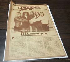 Original 1970's Teen Magazine Entertainment Inquirer Vol 6 Num 7 Styx picture