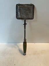 antique wooden handled wire basket soap saver, camping cooker , fryer picture