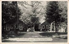 Twin Cottages Sunset Point Long Lake New York NY 1939 Postcard picture