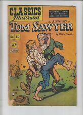 Classics Illustrated #50 Adventures of Tom Sawyer  1st - blue yellow error cover picture