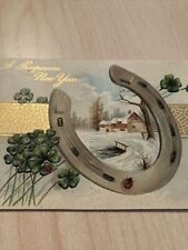 Postcard, Vintage Prosperous New Year Gold Embossed Beautiful Lucky Postcard P46 picture