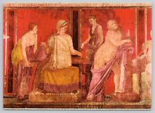 Pompei Italy, Villa of Mysteries, Sacrifice & Silen Playing, Vintage Postcard picture