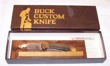 1981-86 BUCK 112  CUSTOM RANGER w/ CANOEISTS BLADE KNIFE MIB with Stand picture