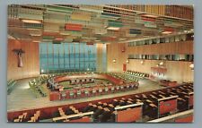 Interior View United Nations Trusteeship Council Chamber Seats Postcard Unused picture