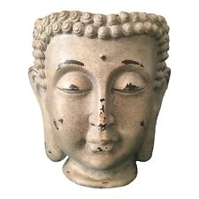 Large Buddha Head Vase Flower Plants Planter Statue Meditation 11 1/2