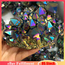 150g Large Natural Colorful Aura Quartz Crystal Cluster Titanium Bismuth Healing picture