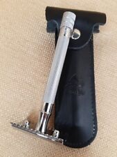 Merkur Razor Double Edge Pre-Owned Great Condition In Unmatched Leather Case picture